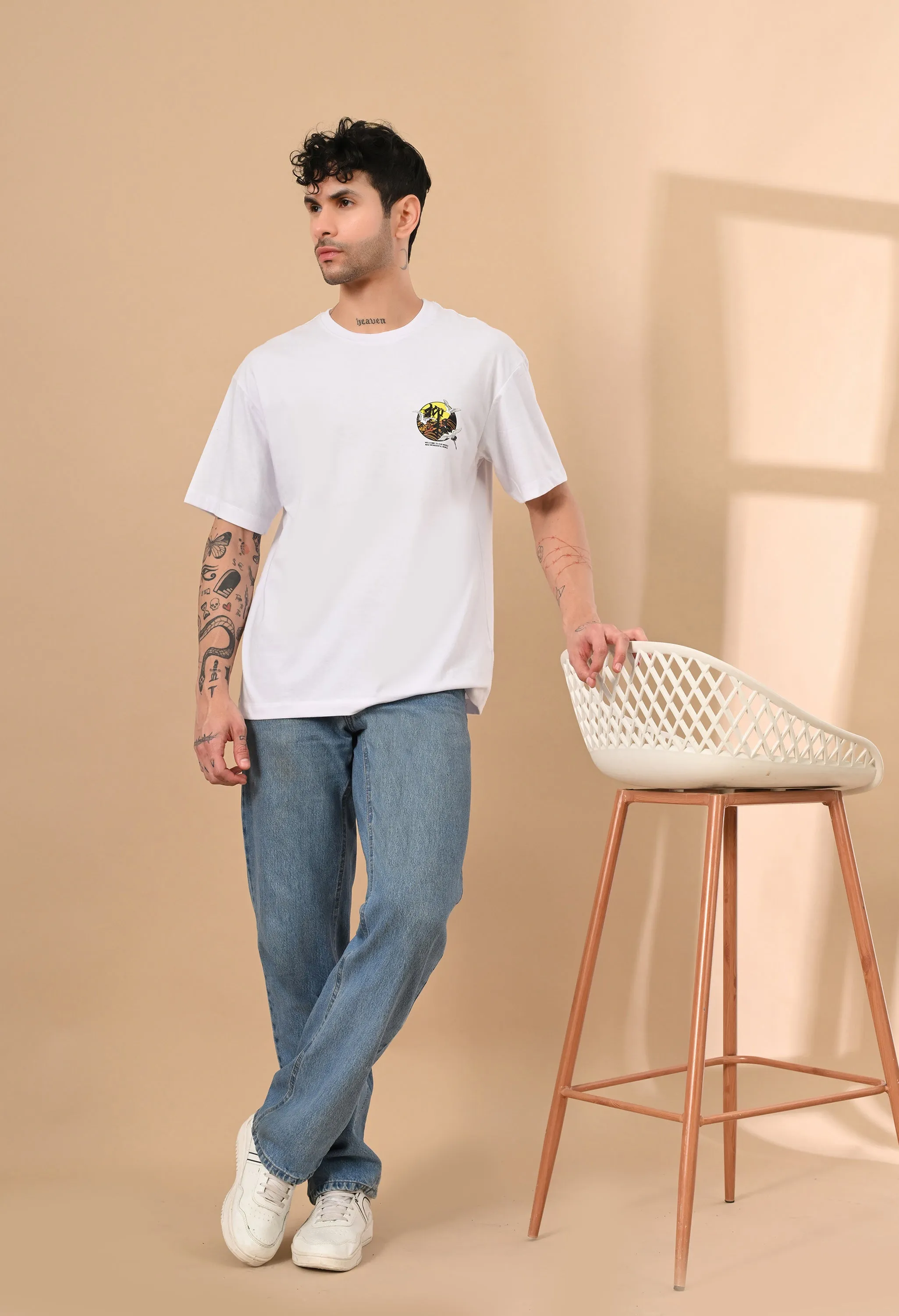 JAPANESE GOOSE PRINTED OVERSIZED T-SHIRT