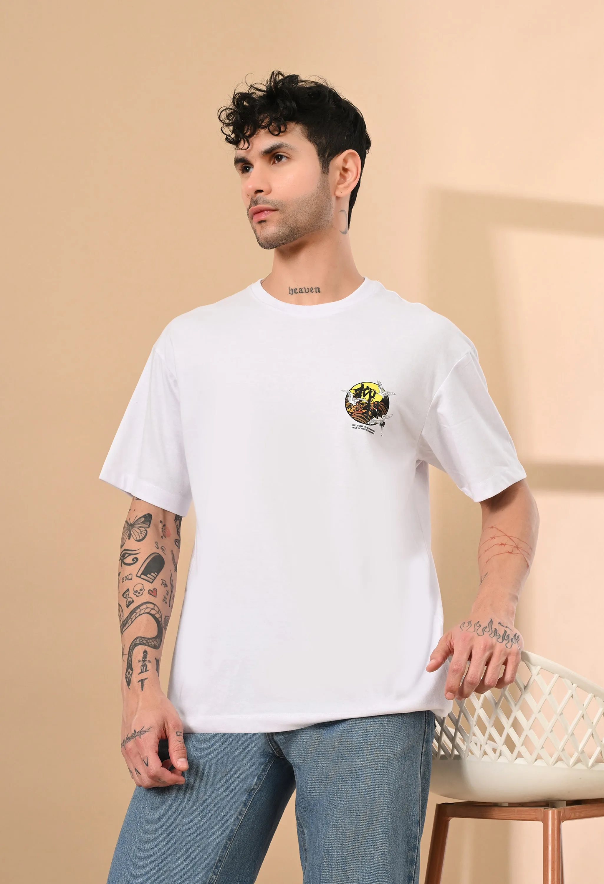JAPANESE GOOSE PRINTED OVERSIZED T-SHIRT