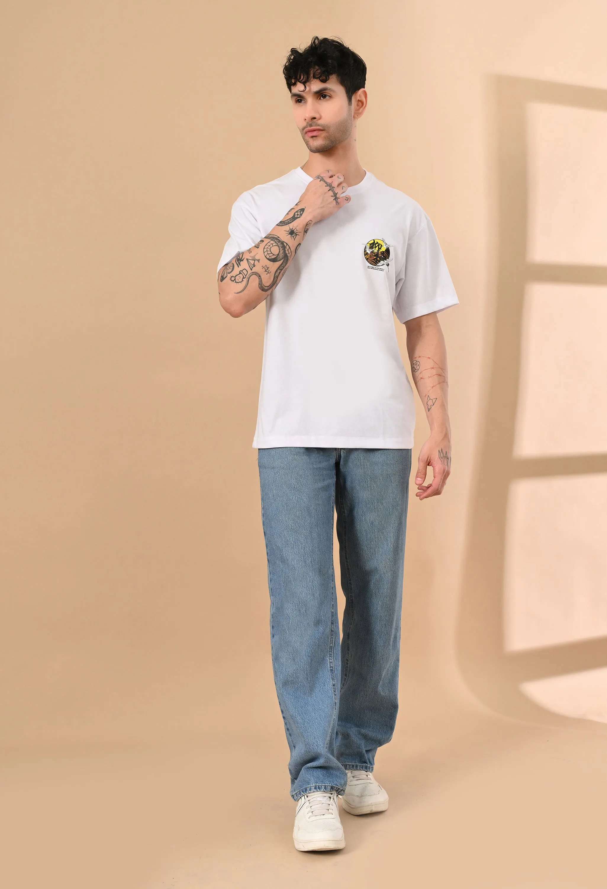 JAPANESE GOOSE PRINTED OVERSIZED T-SHIRT