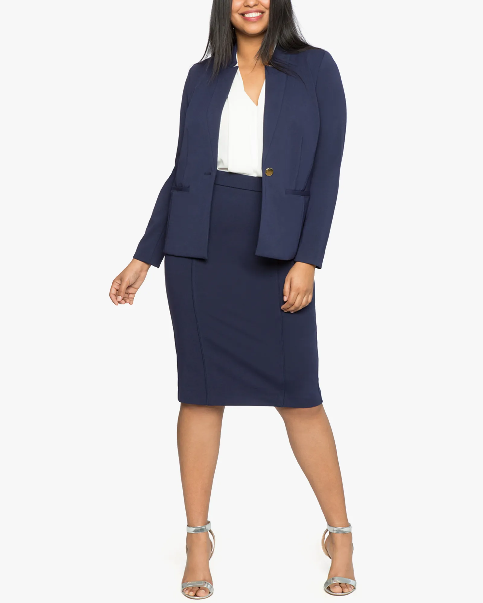 Joan Stretch Work Blazer | Navy