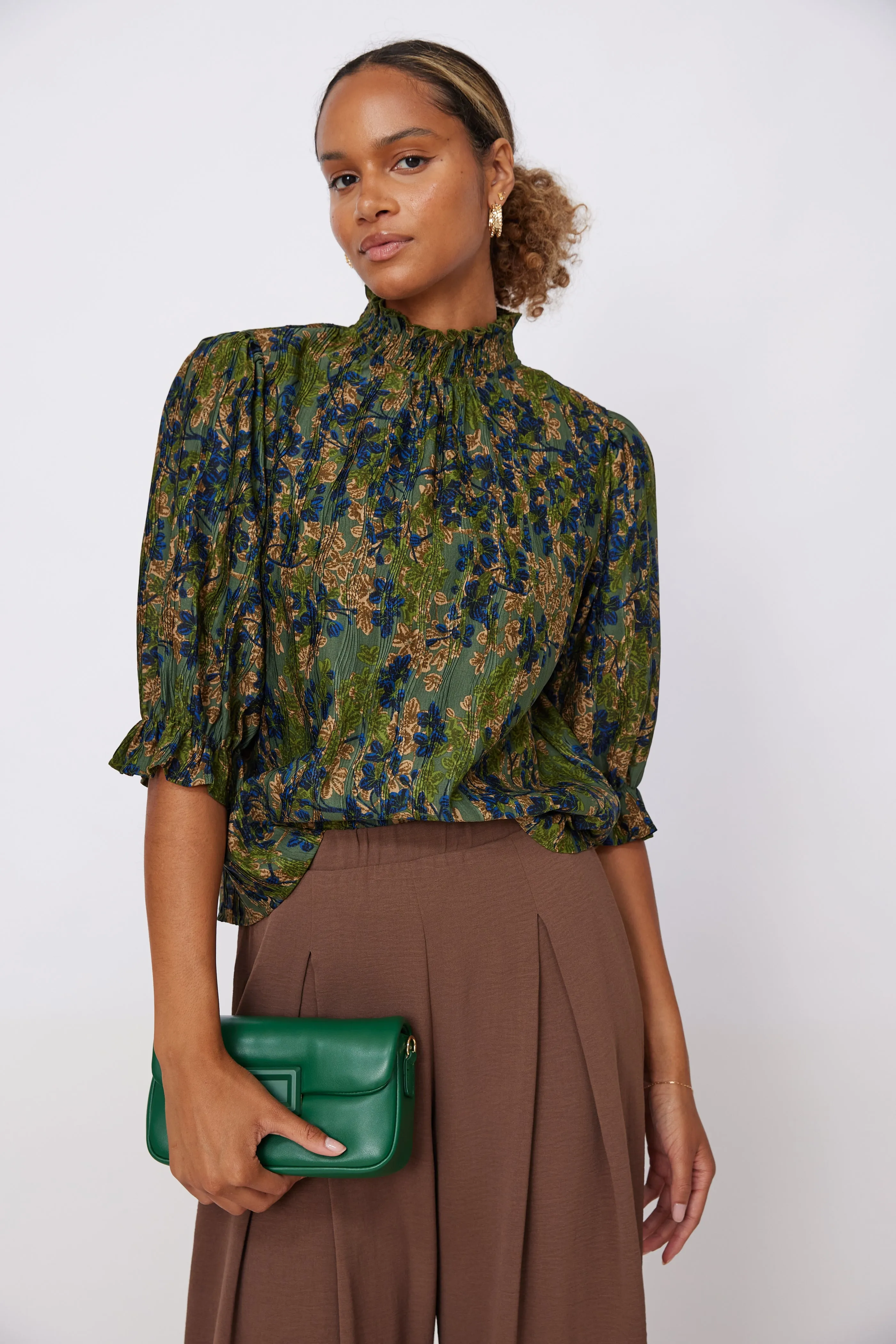 Jonas Smocked Neck Printed Top