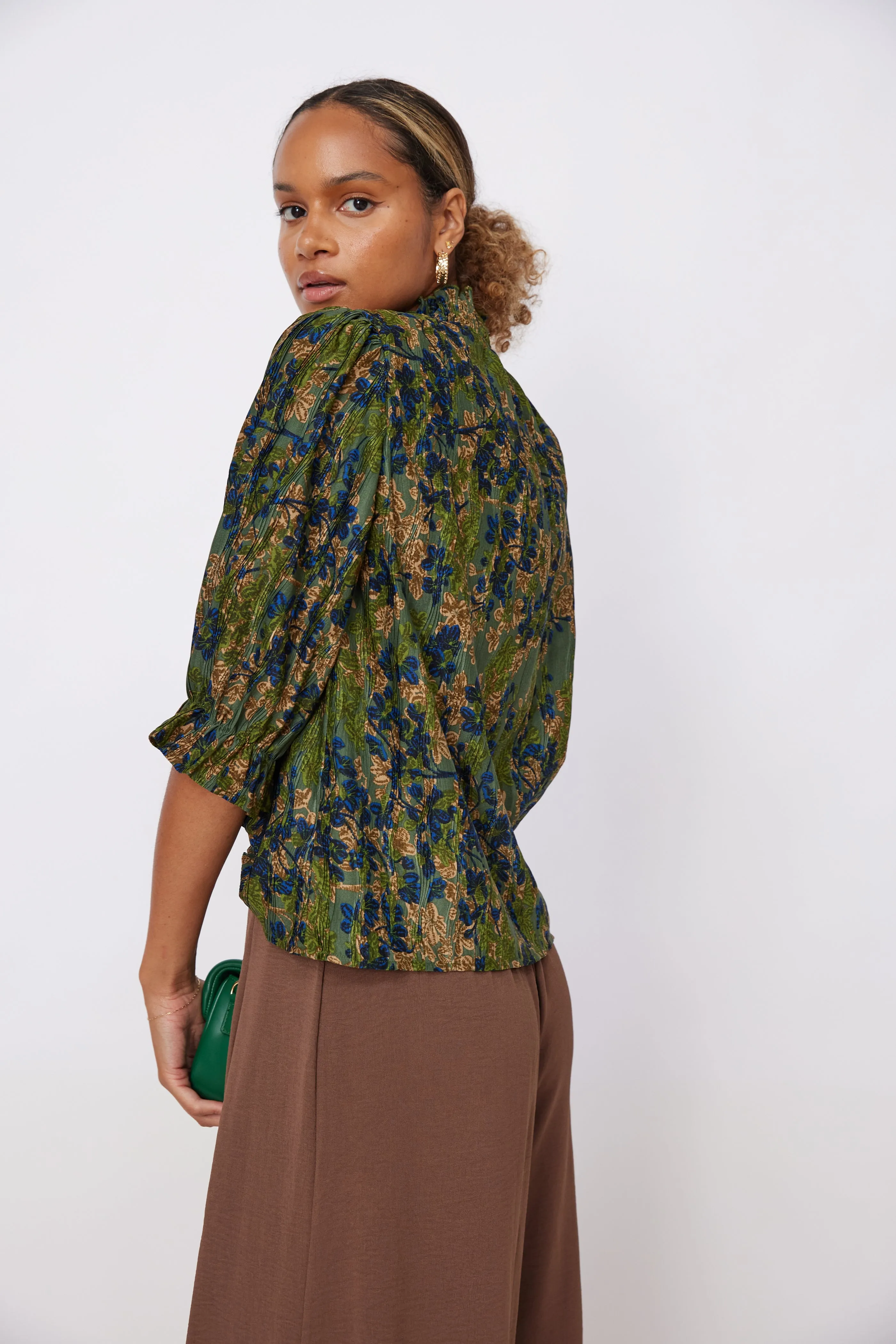 Jonas Smocked Neck Printed Top