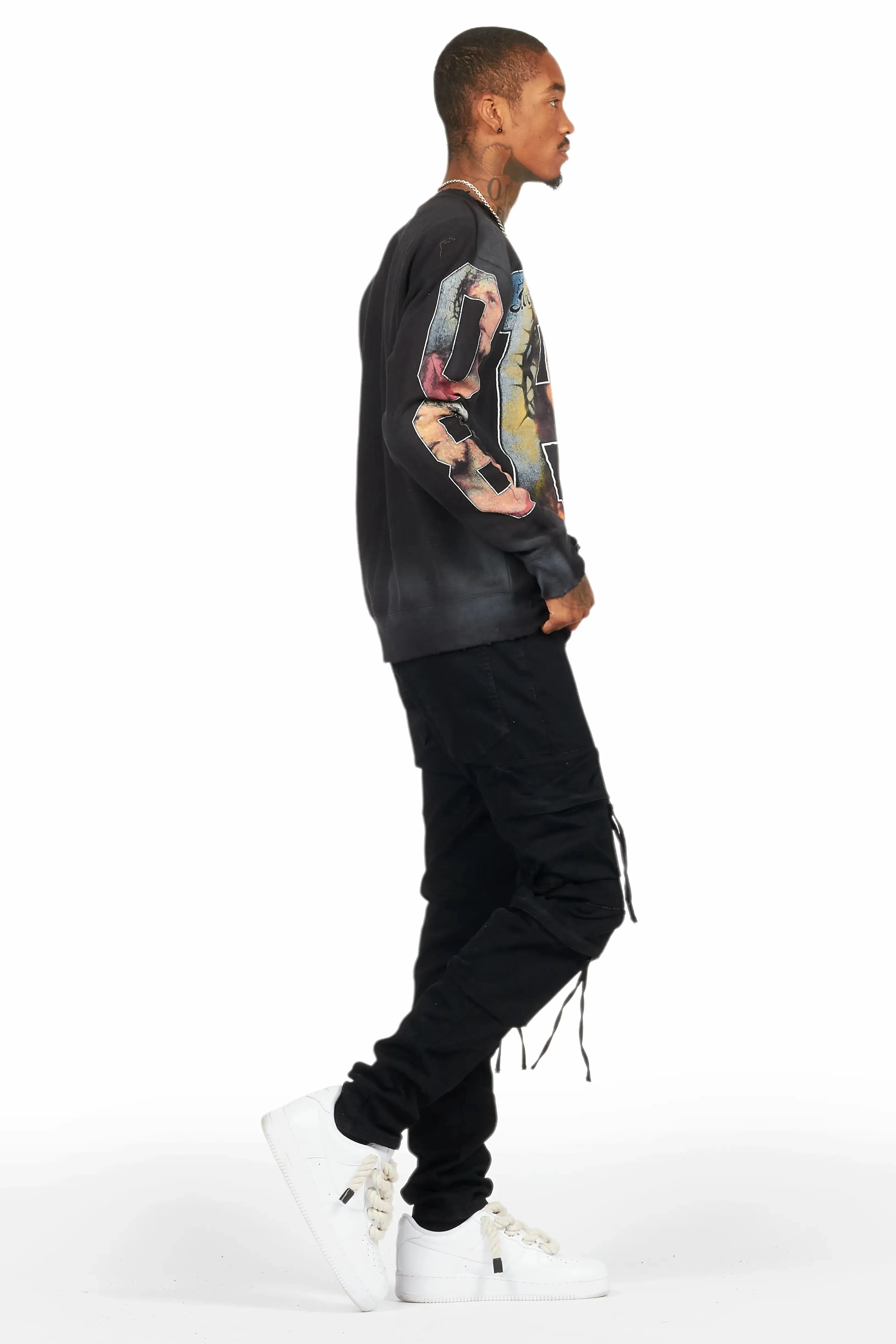 Lainer Black Graphic Crewneck