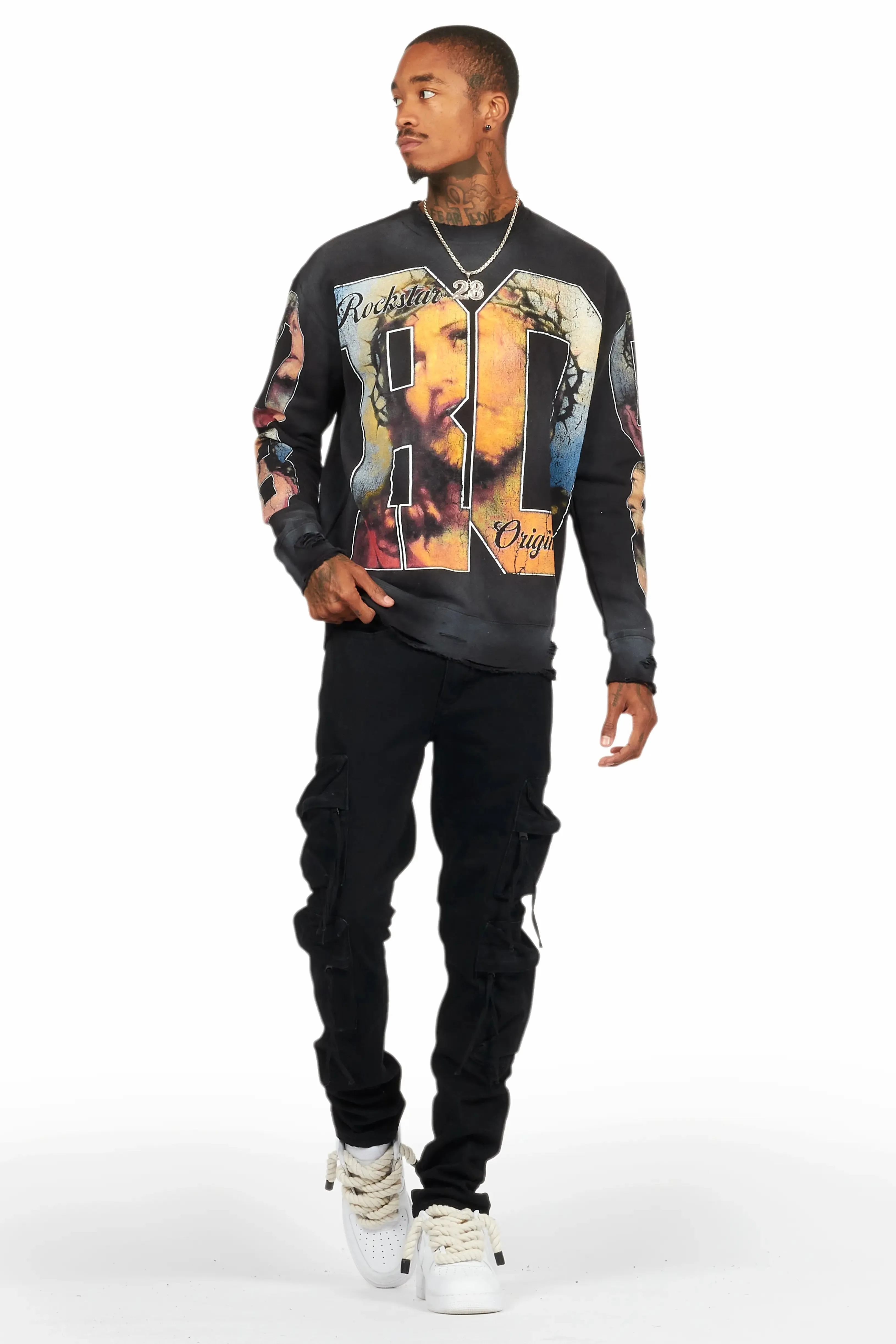 Lainer Black Graphic Crewneck
