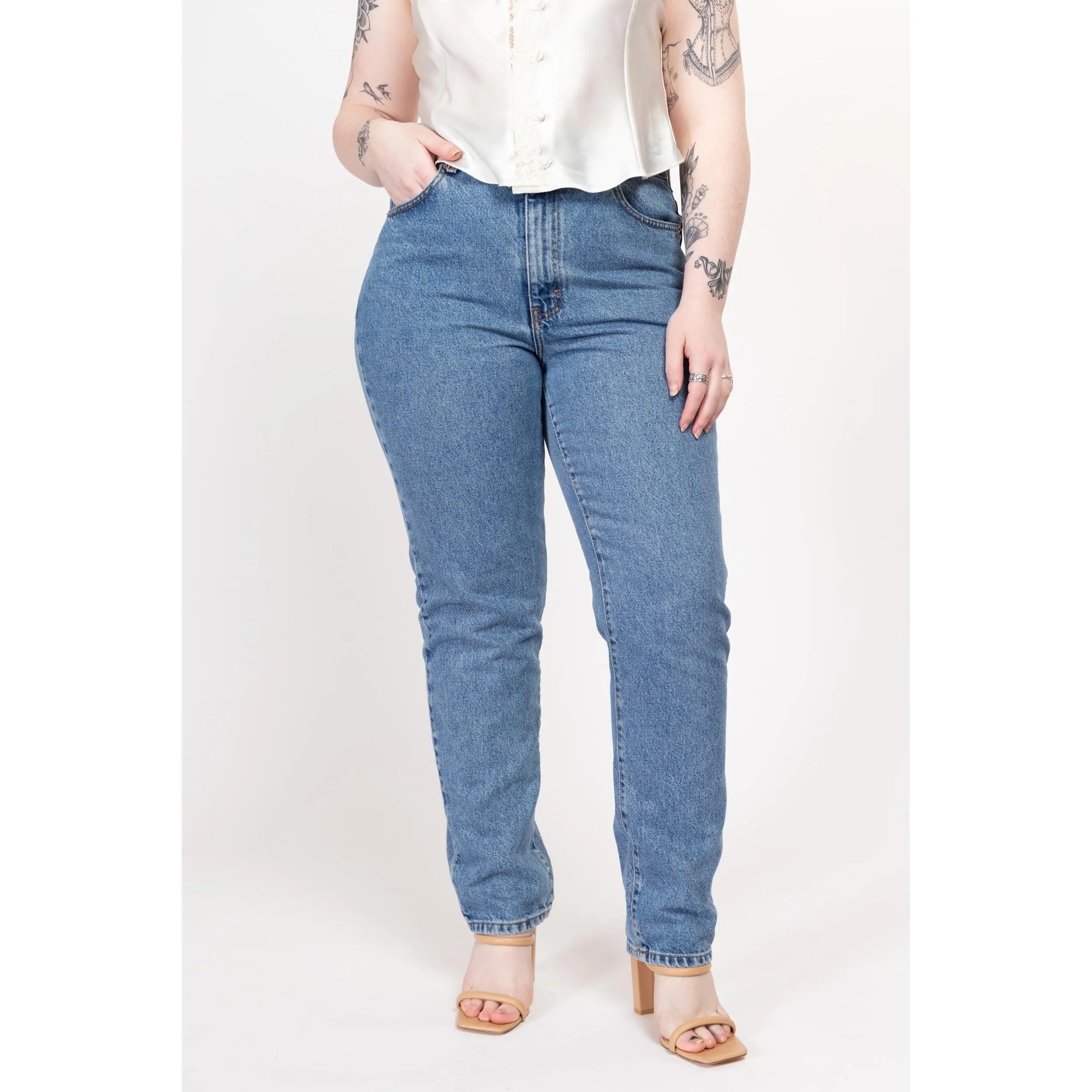 Large 90s Calvin Klein Stonewash Classic Fit Jeans 33.5"