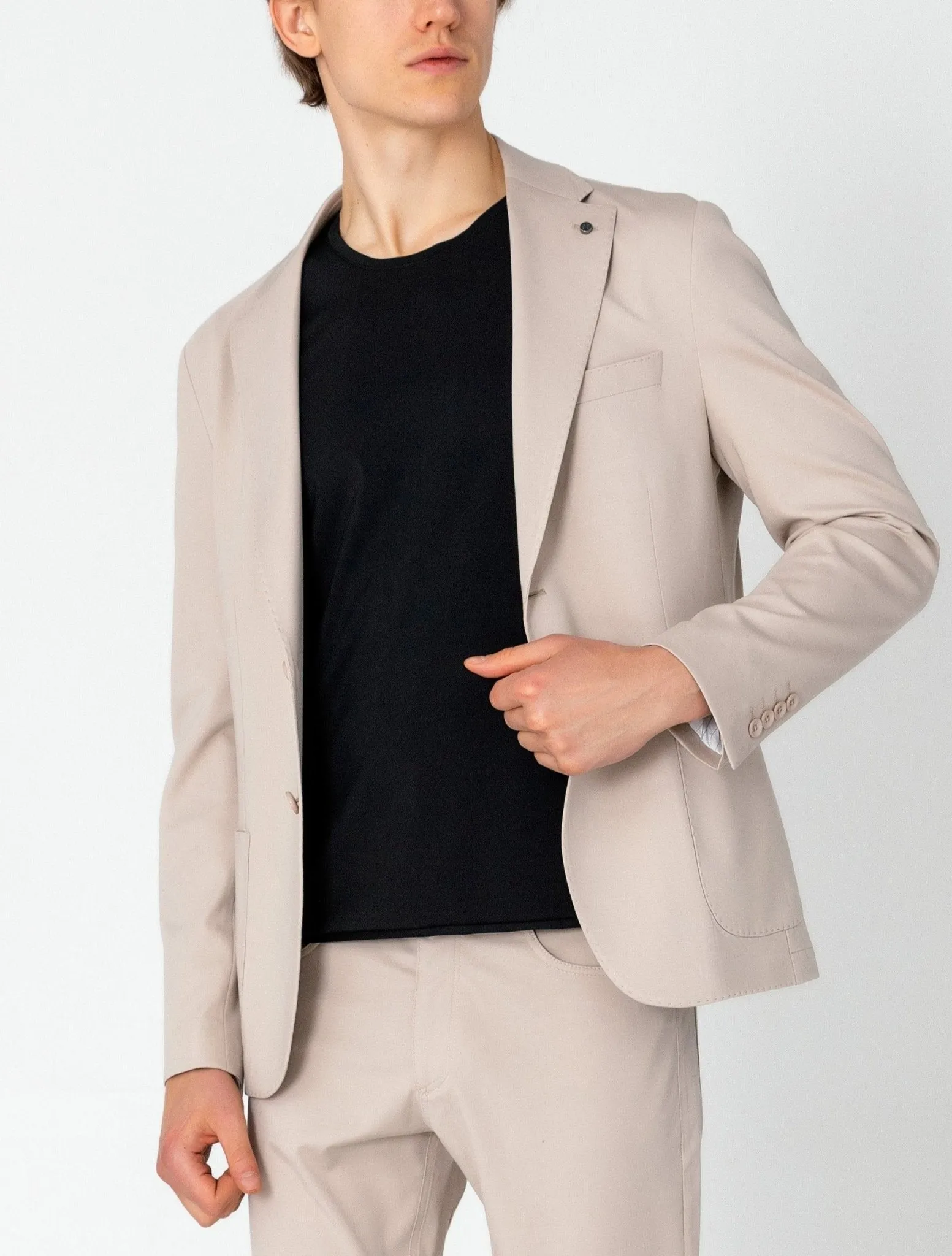 Lightweight Patch Pocket Jacket - Beige