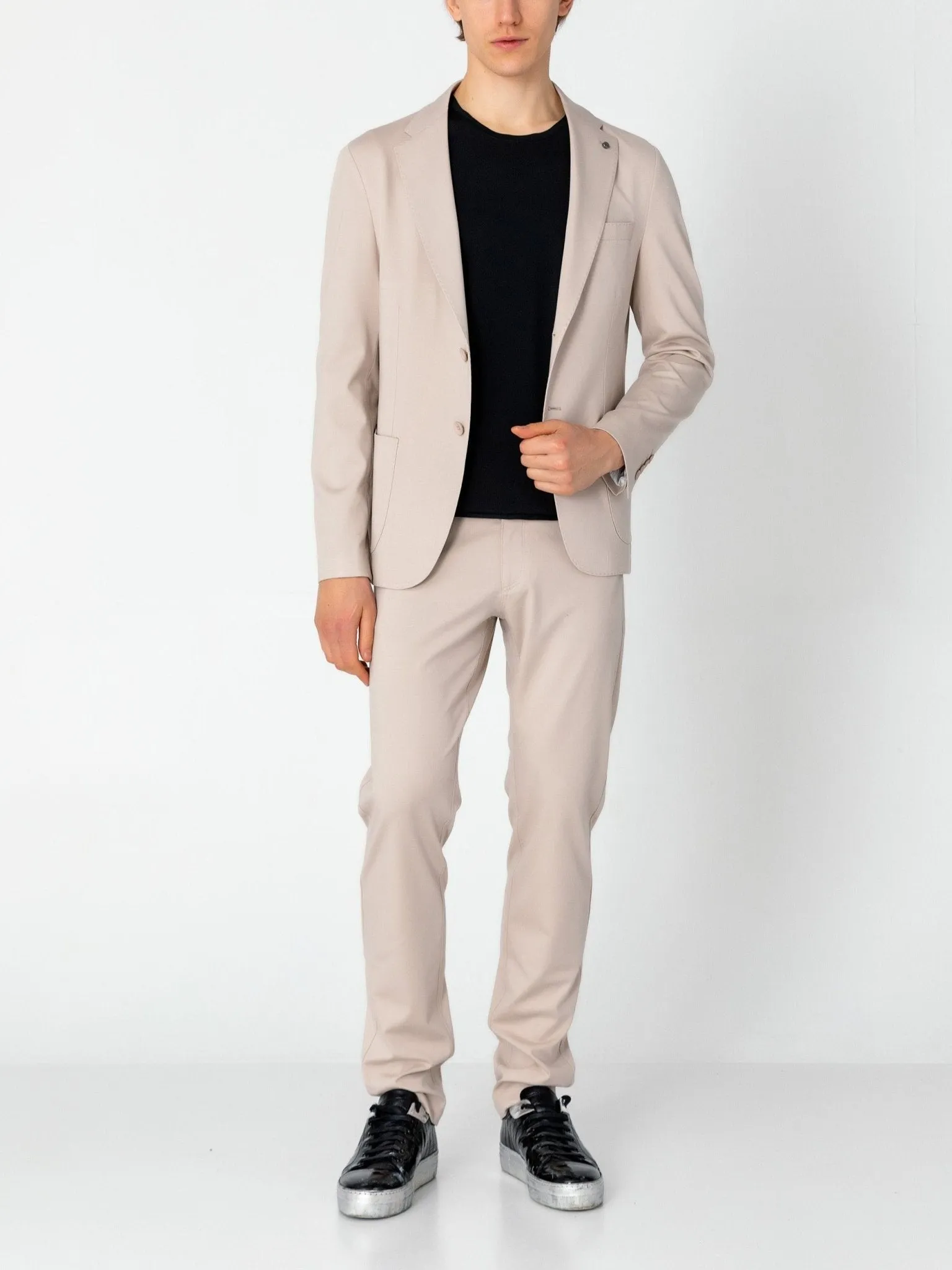 Lightweight Patch Pocket Jacket - Beige