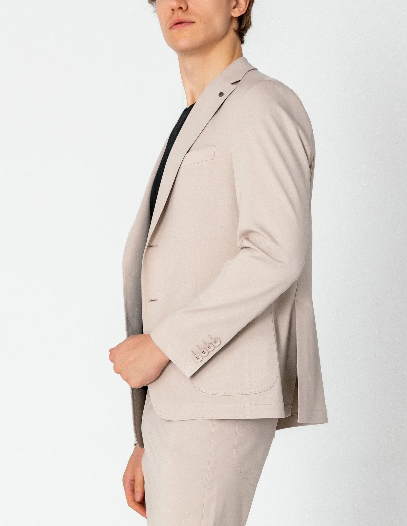 Lightweight Patch Pocket Jacket - Beige