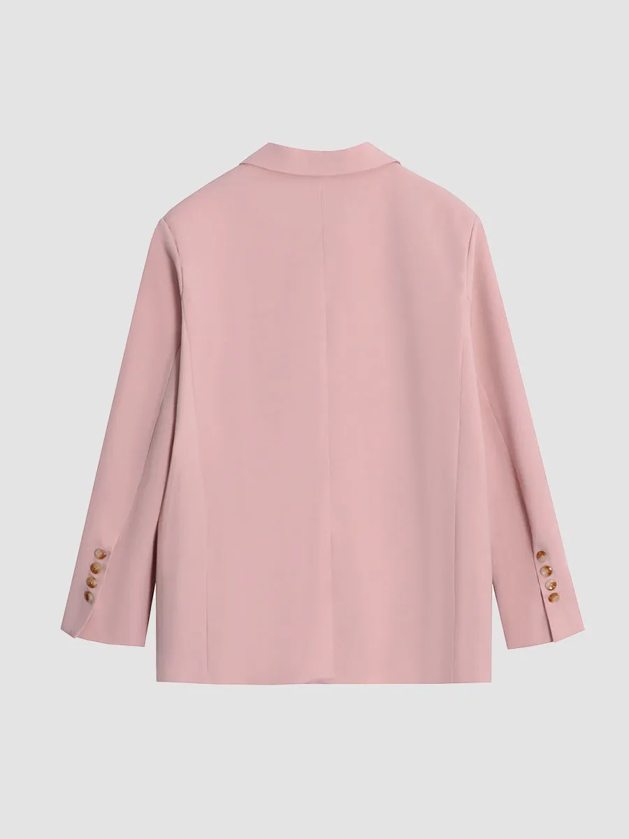 Loose Solid Color Blazer Coat