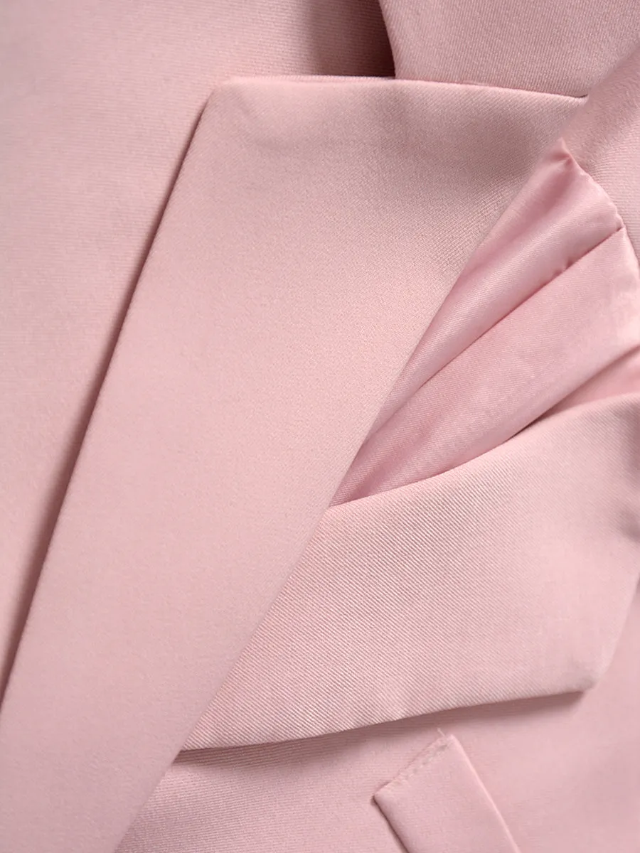 Loose Solid Color Blazer Coat
