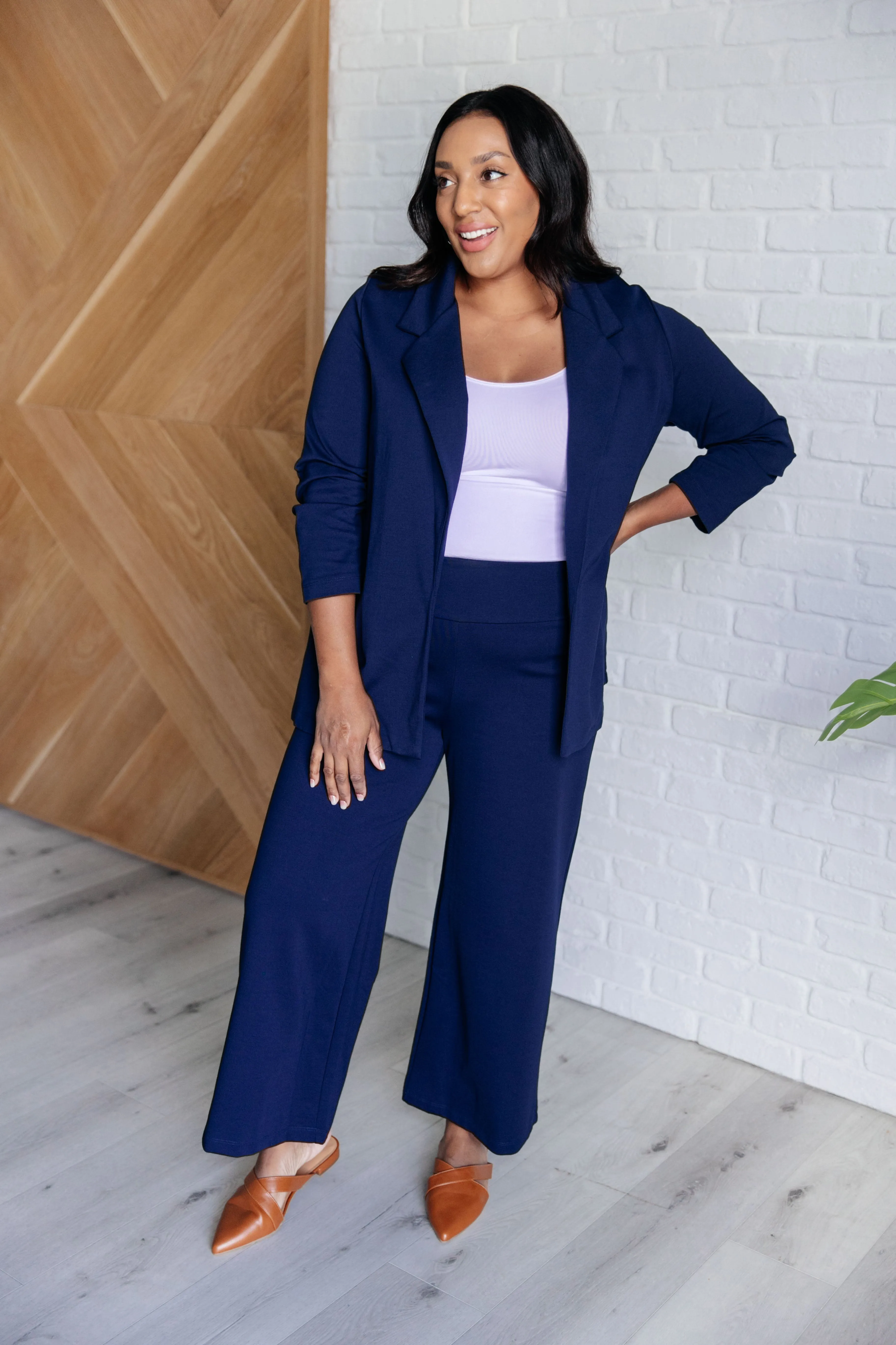 Magic 3/4 Blazer in Navy WH
