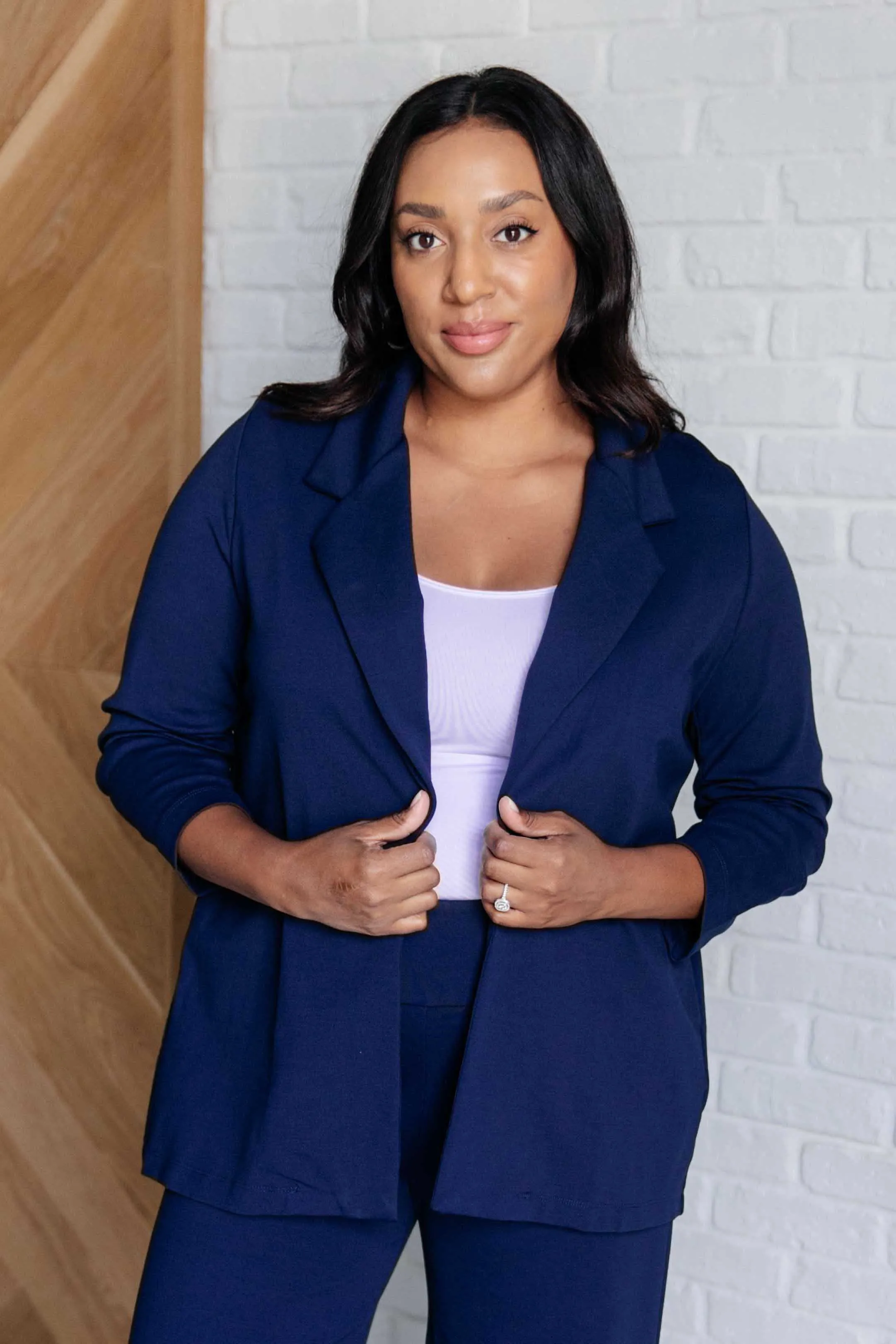 Magic 3/4 Blazer in Navy WH