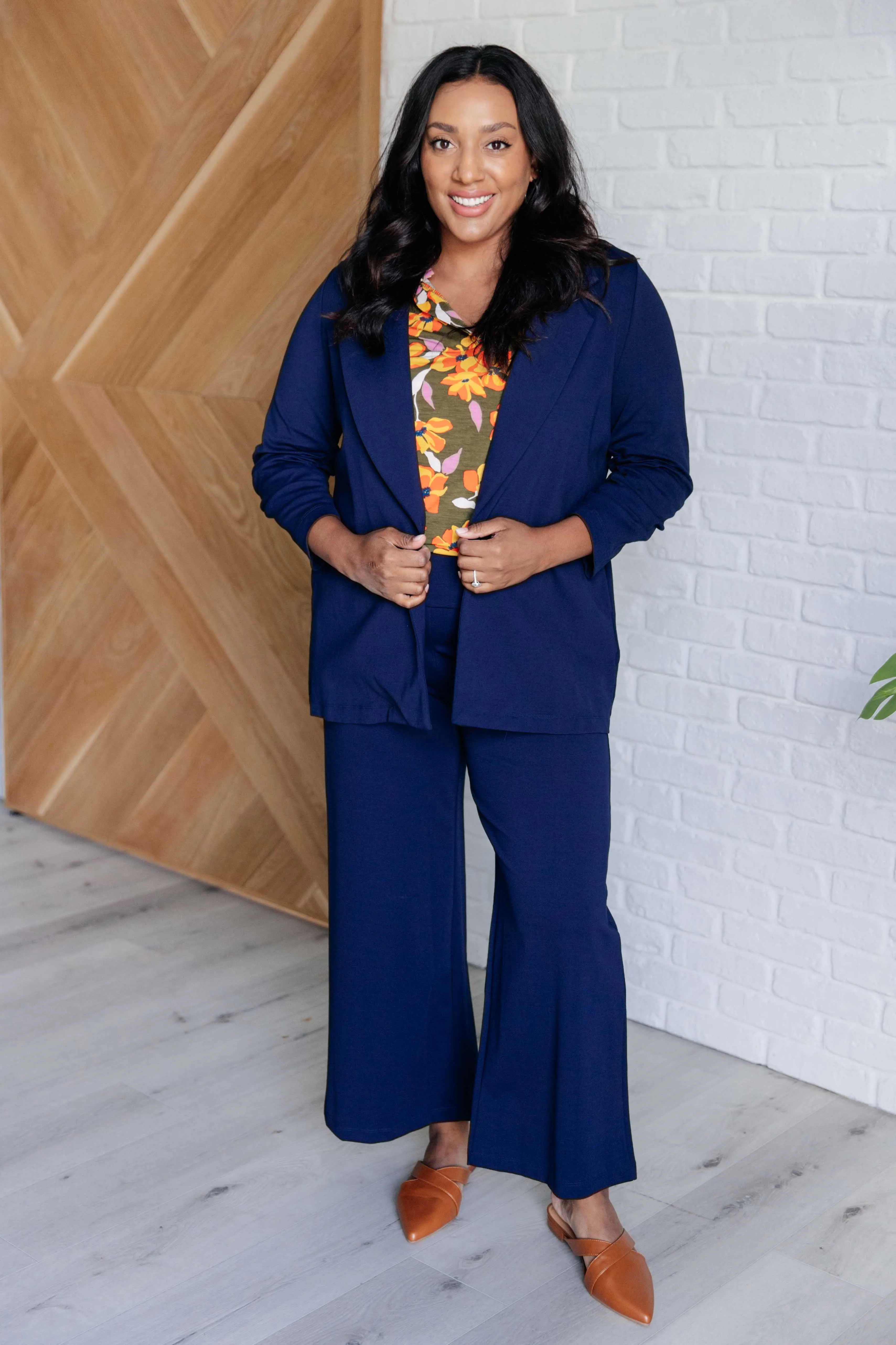 Magic 3/4 Blazer in Navy WH