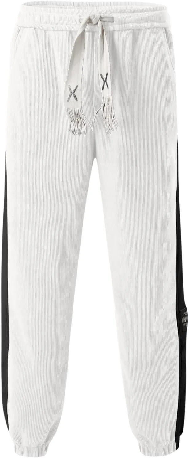 Mens Sweatpants with Pockets Big and Tall Fit Twill Joggers Multi-Pockets Cargo Pants Sweatpants for Men Men's Khaki