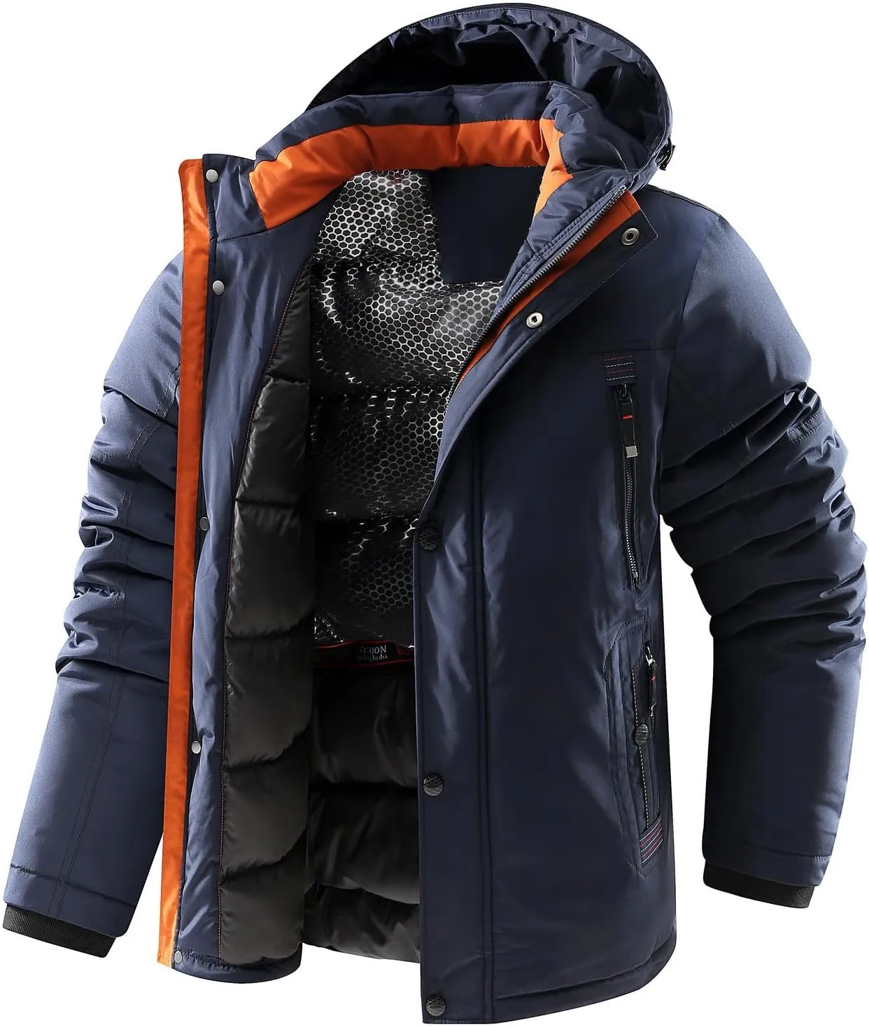 Men's Winter Coats Windproof Thicken Parkas Hooded Long Padded Cotton Coat Outdoor Mountain Ski Snow Warm Parka Jacket