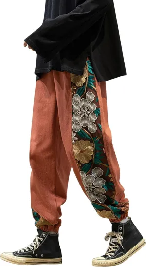 Mens Workout Cargo Sweatpants and Winter High Street Fashion Leisure Loose Sports Running Solid Color Lace Up Glitter