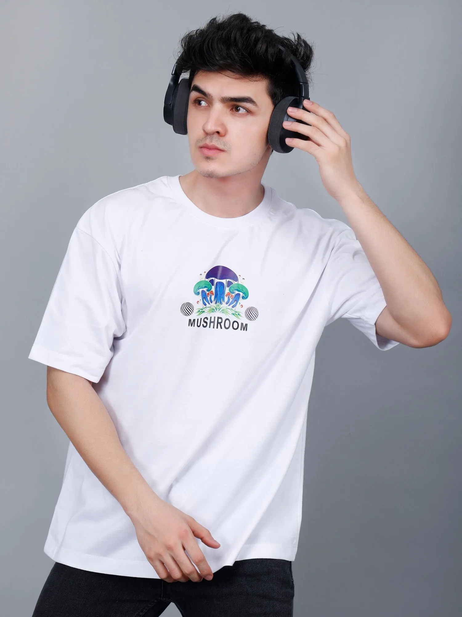 Mushroom Lovers Printed Oversized T-Shirt