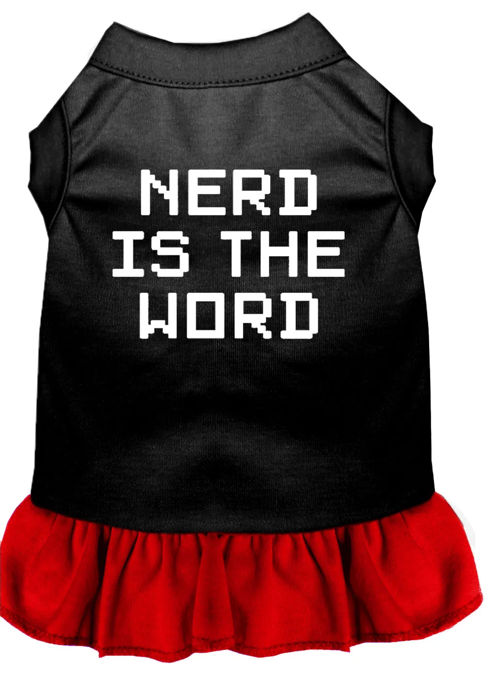 Nerd Is The Word Screen Print Dress Black With Red Xl
