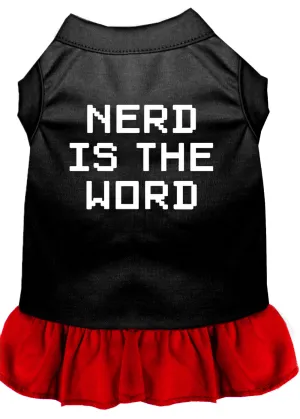 Nerd Is The Word Screen Print Dress Black With Red Xl