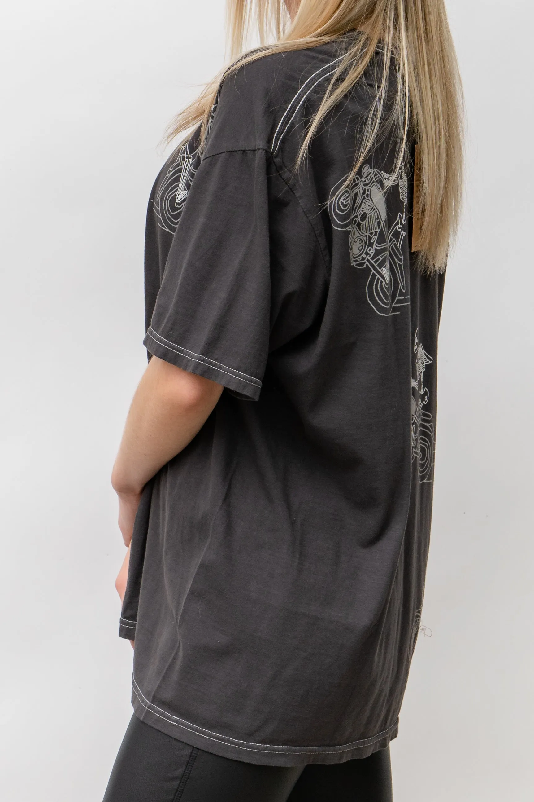POPPIN' WHEELIES RELAXED TEE - SKELETON GRAPHIC