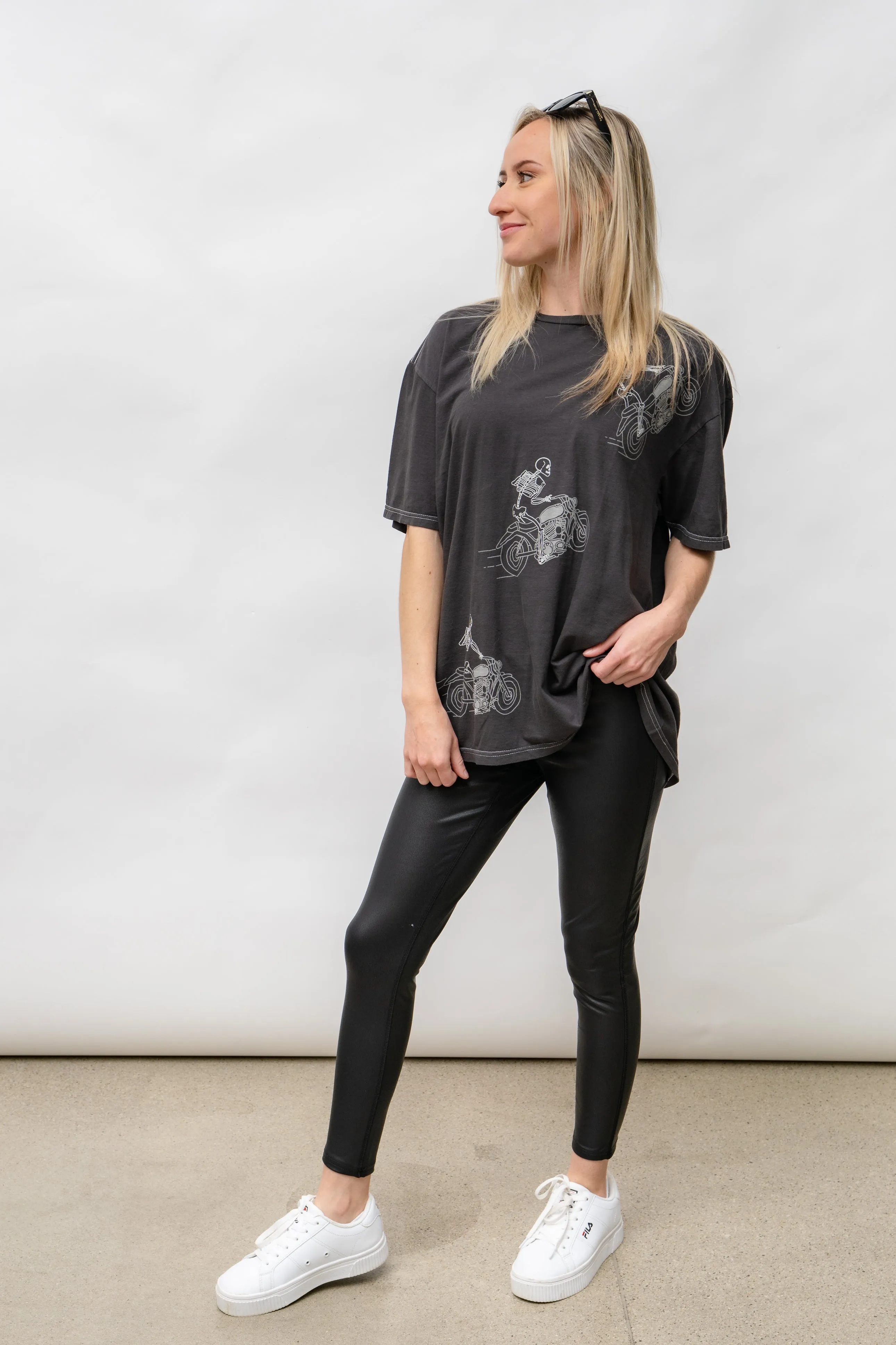 POPPIN' WHEELIES RELAXED TEE - SKELETON GRAPHIC