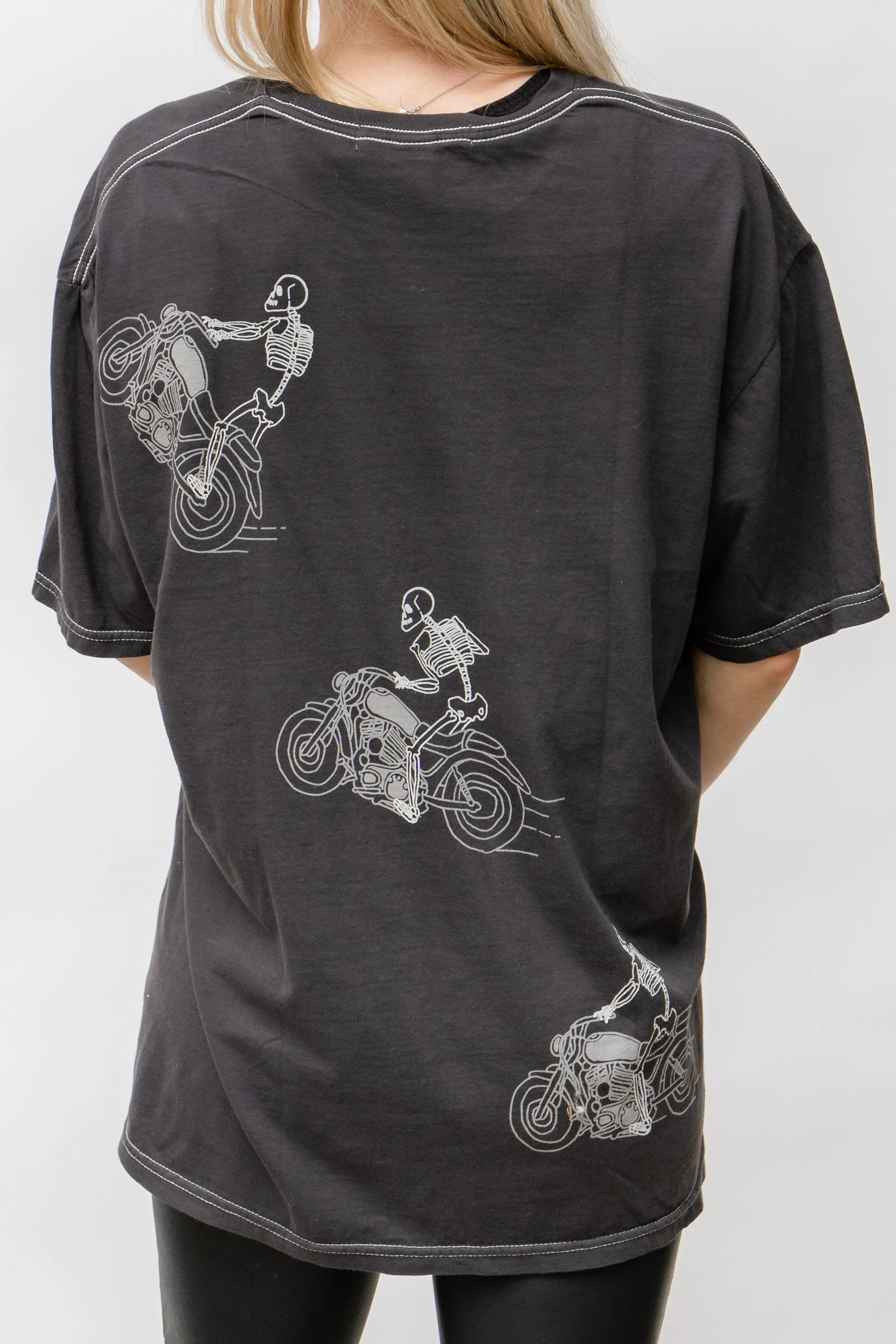 POPPIN' WHEELIES RELAXED TEE - SKELETON GRAPHIC