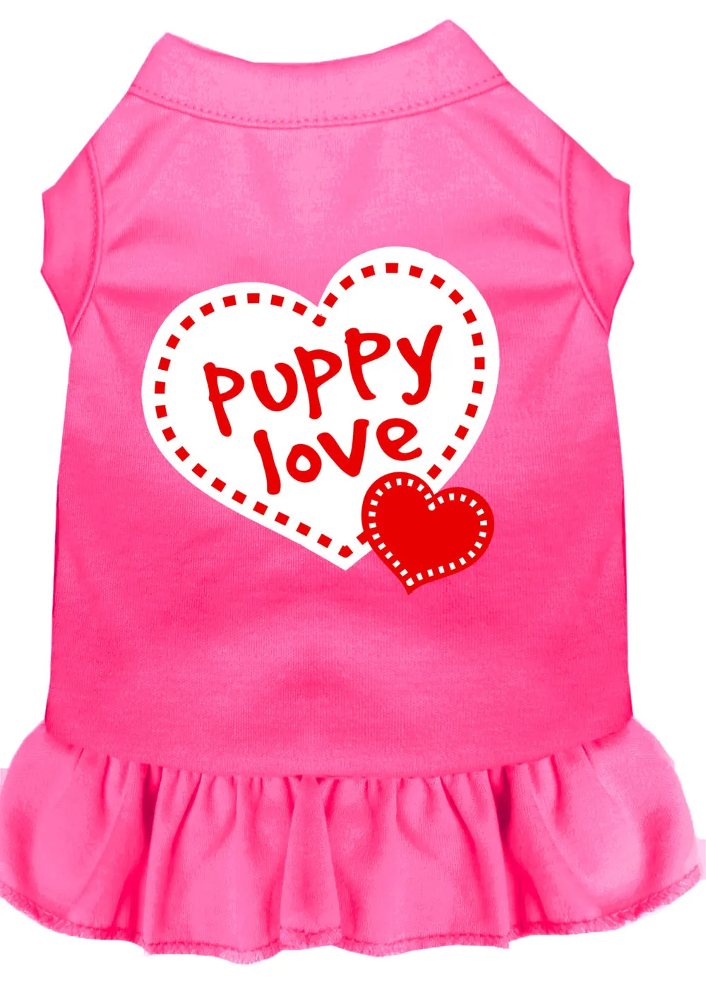 Puppy Love Screen Print Dress Bright Pink Xxxl