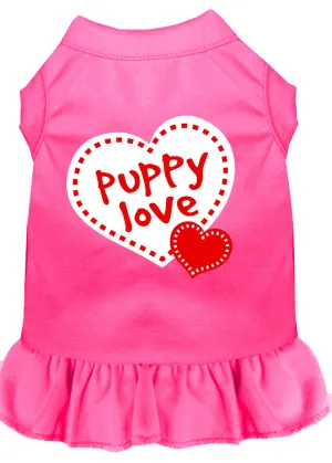 Puppy Love Screen Print Dress Bright Pink Xxxl