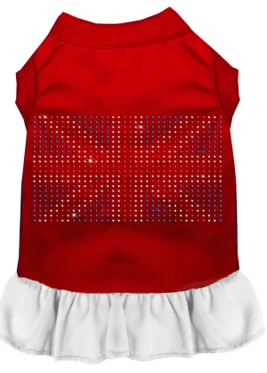 Rhinestone British Flag Dress Red With White Xxl