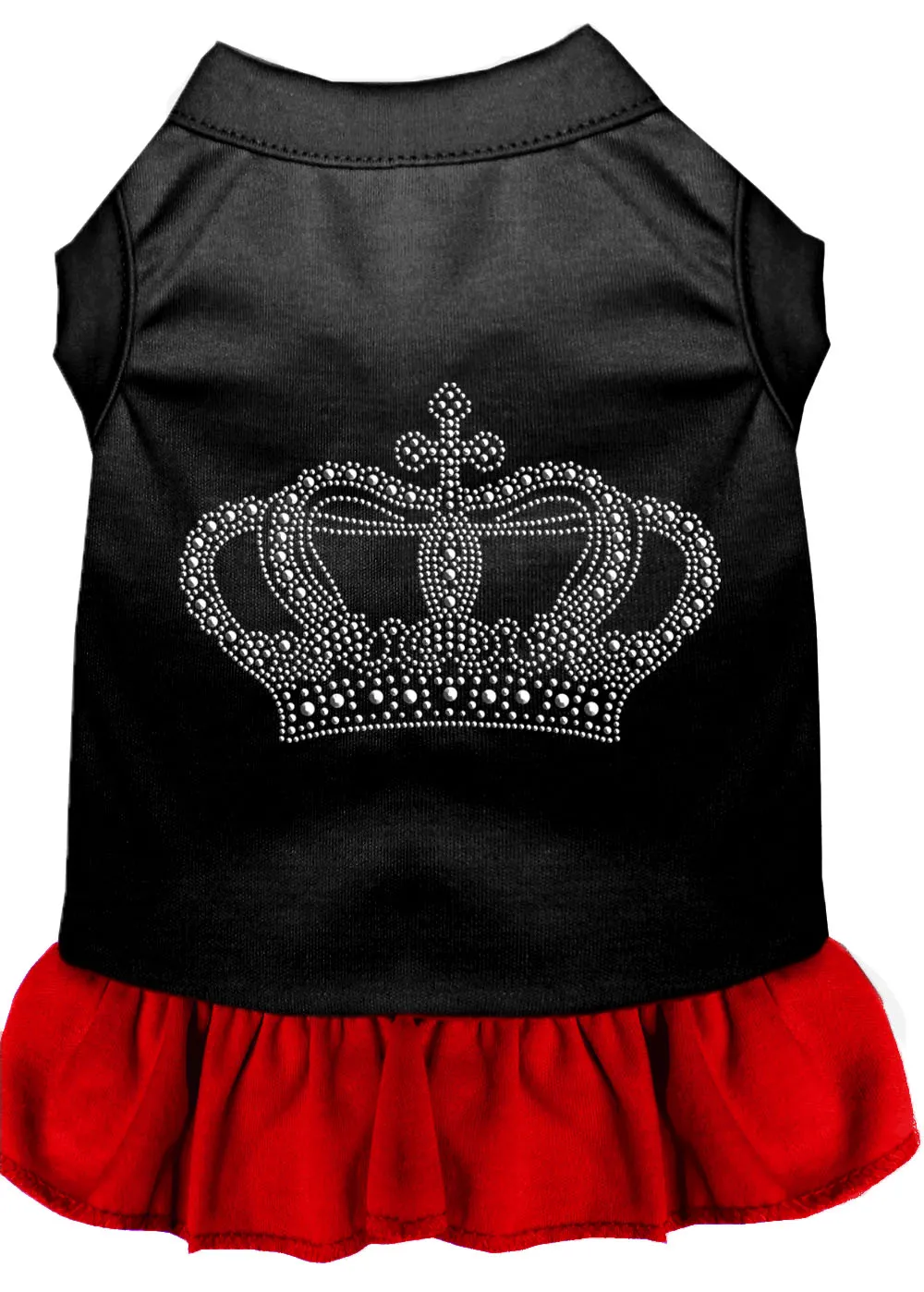 Rhinestone Crown Dress Black With Red Lg