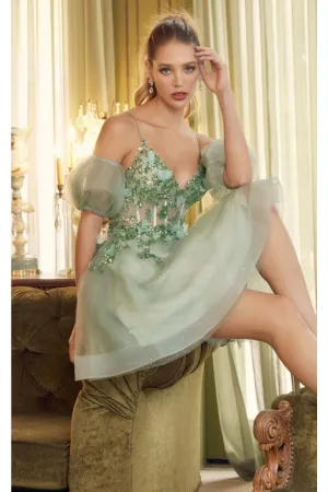 Sea Green Bridesmaid Dresses-Inexpensive 3D Butterfly V-Neck Juliet 901