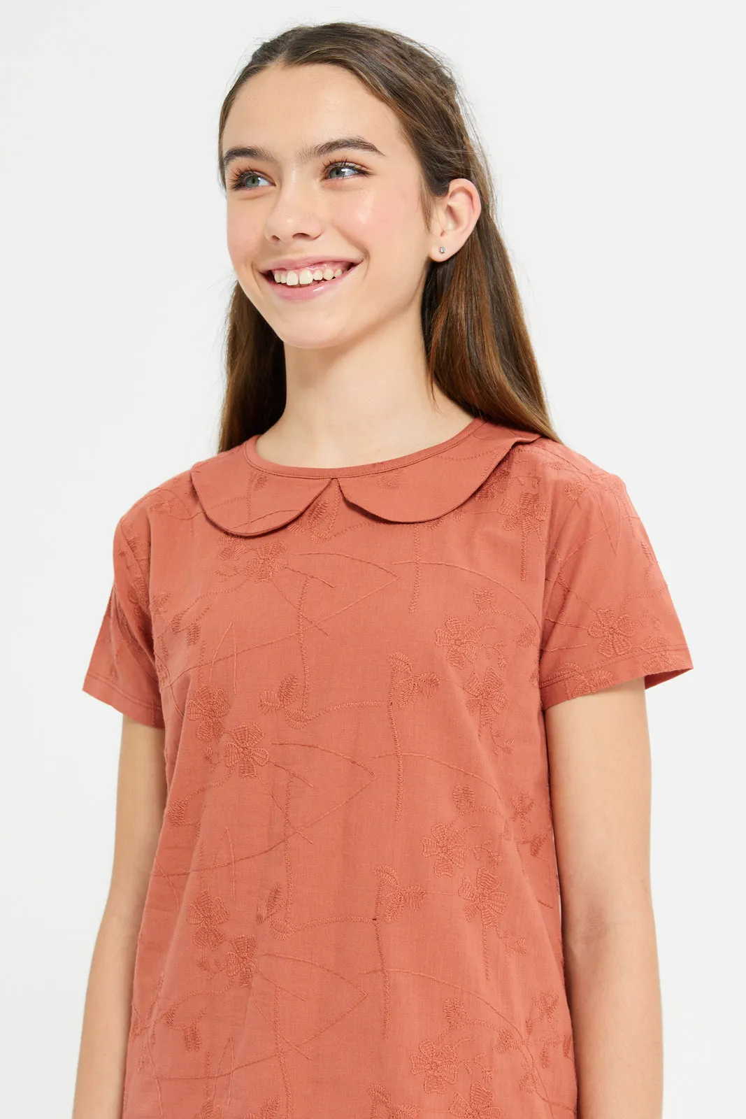 Senior Girls Brown Collared Blouse