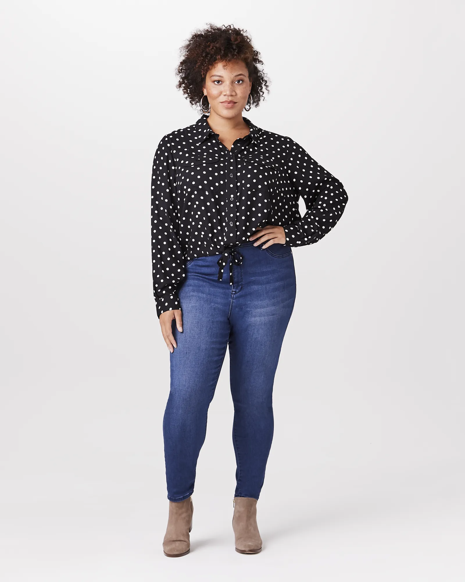 Serena Drawstring Top | Black / White
