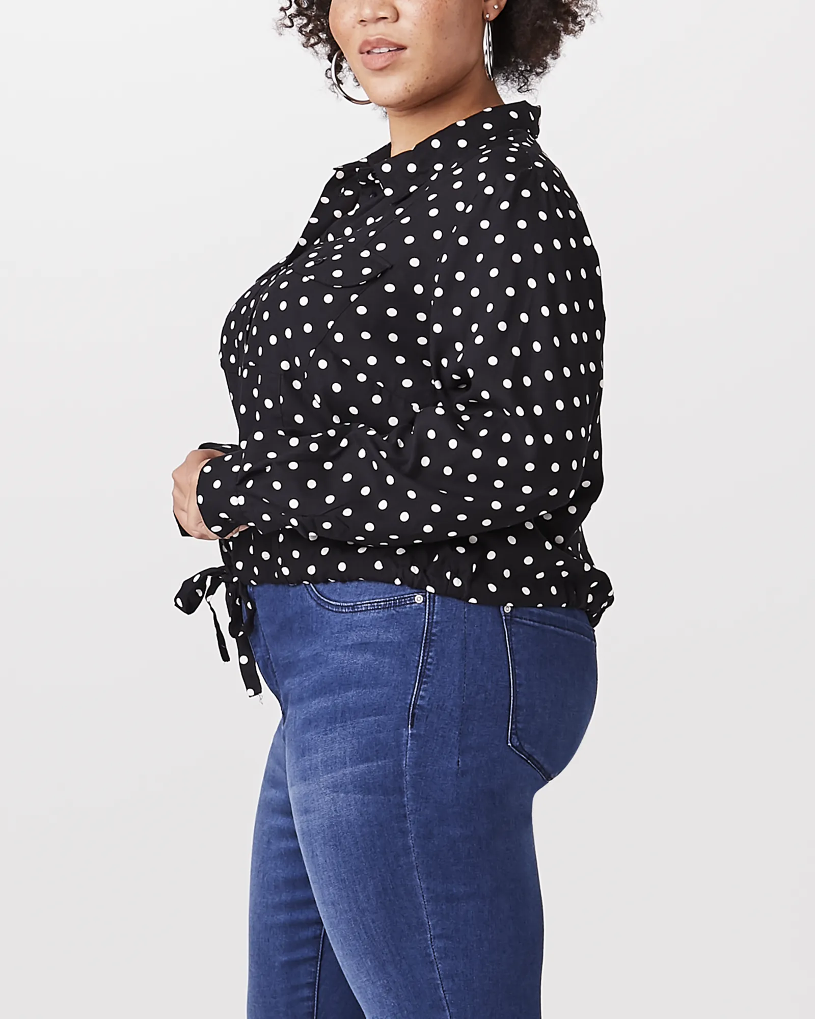 Serena Drawstring Top | Black / White