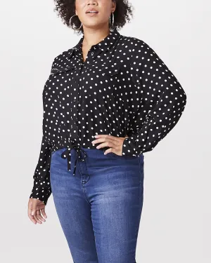 Serena Drawstring Top | Black / White