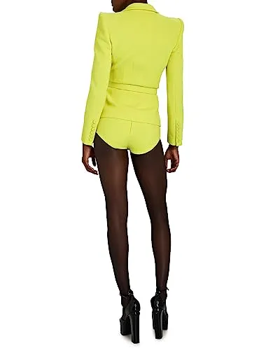 Sergio Hudson, SB Dart Short Jacket With Belt, 10, Neon Yellow
