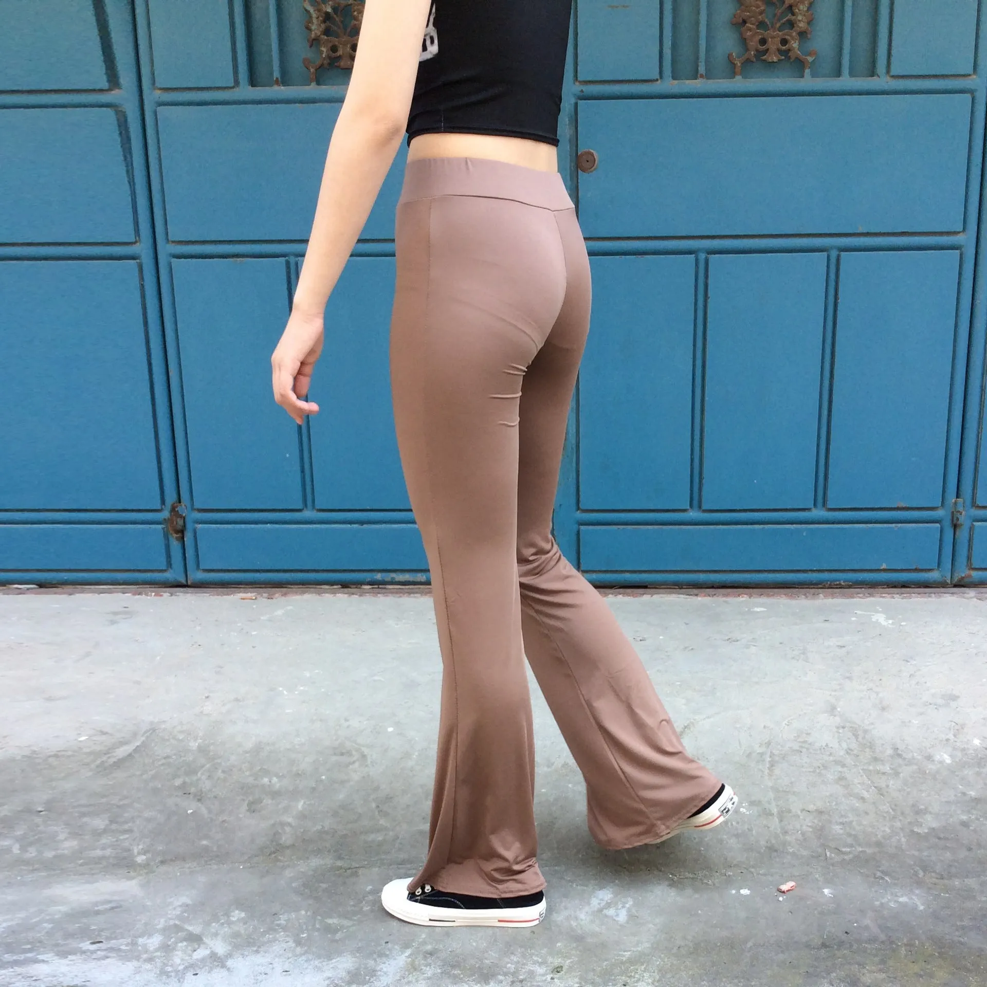 Solid Color Slim Flare Temperament Commuter Pants