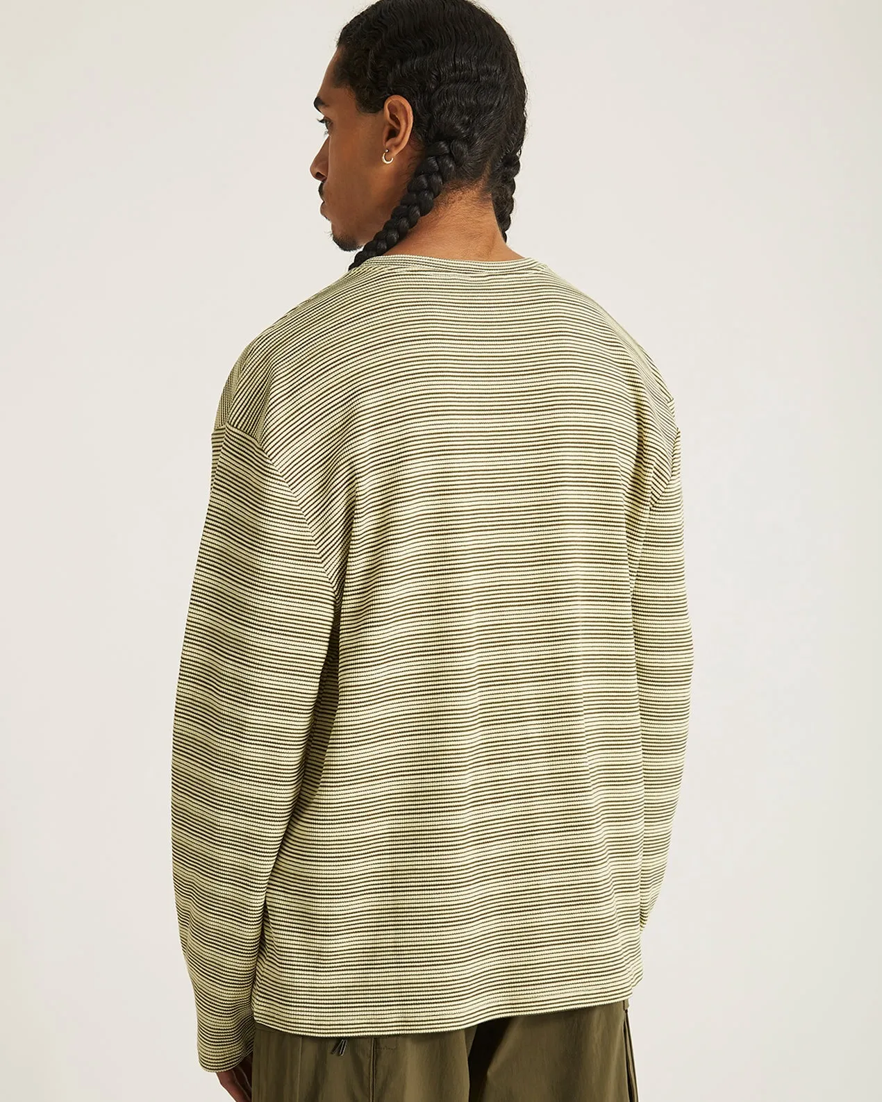 Striped Waffle Relaxed LS Tee
