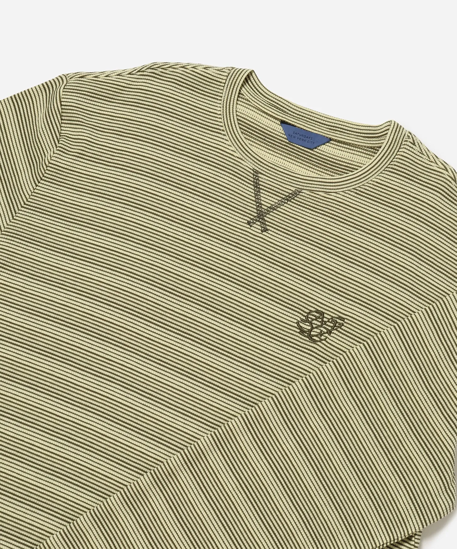 Striped Waffle Relaxed LS Tee