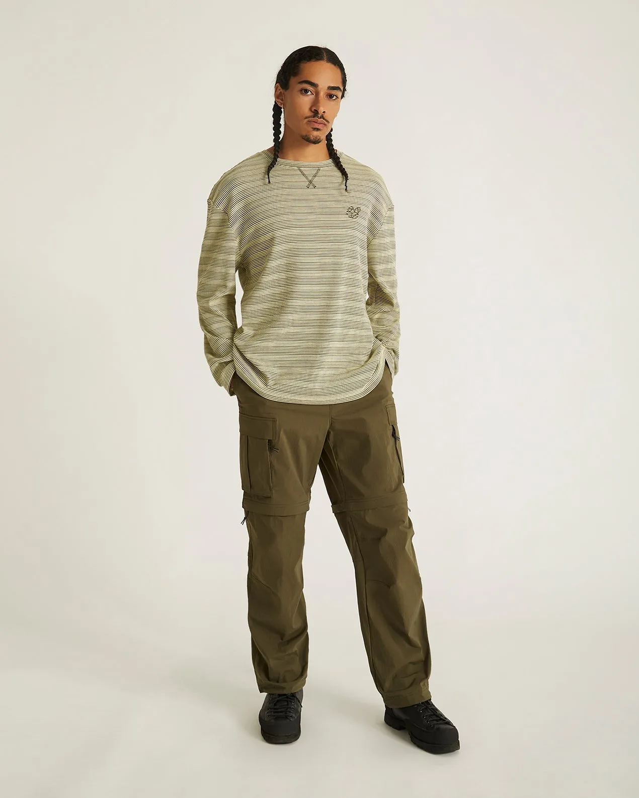 Striped Waffle Relaxed LS Tee