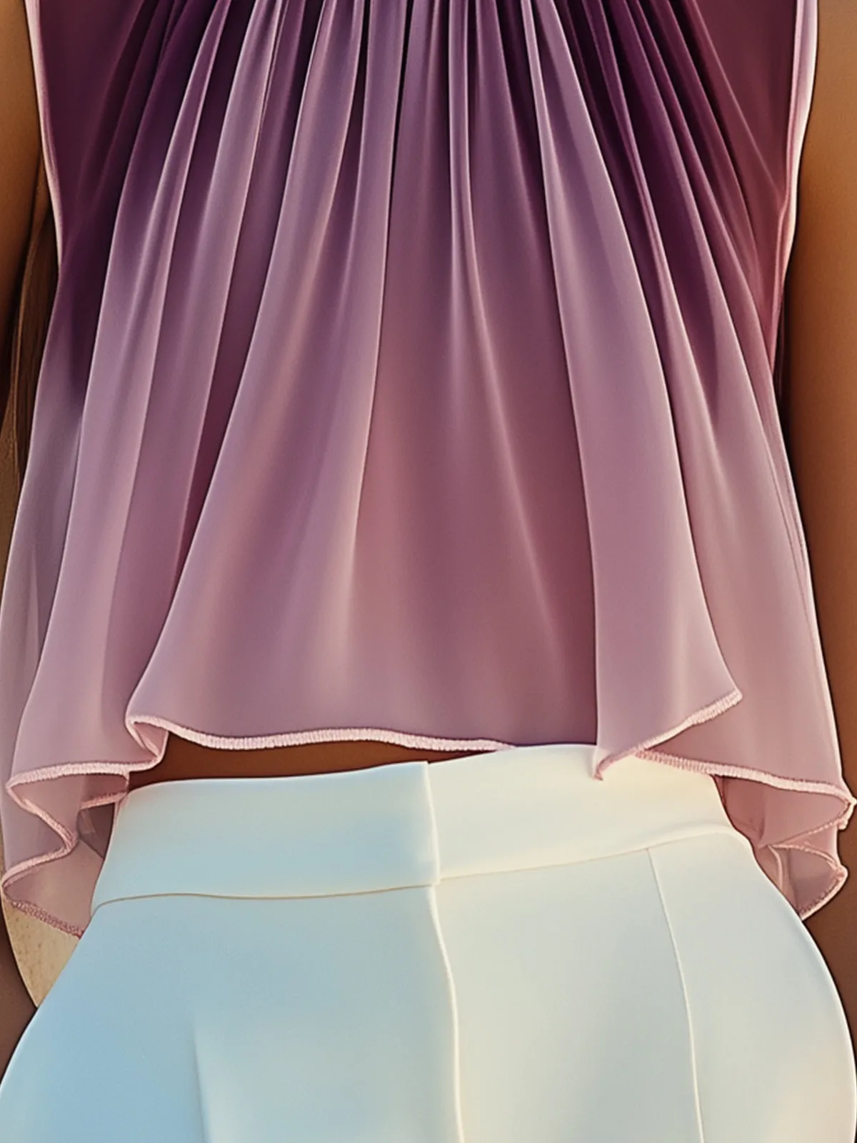 Trendy Plum Ombre Chiffon Blouse