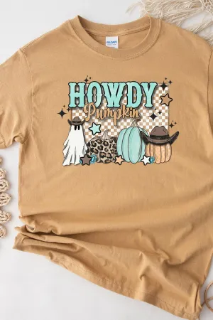 Turquoise Howdy Pumpkin Short Sleeve Relaxed Fit T-Shirt