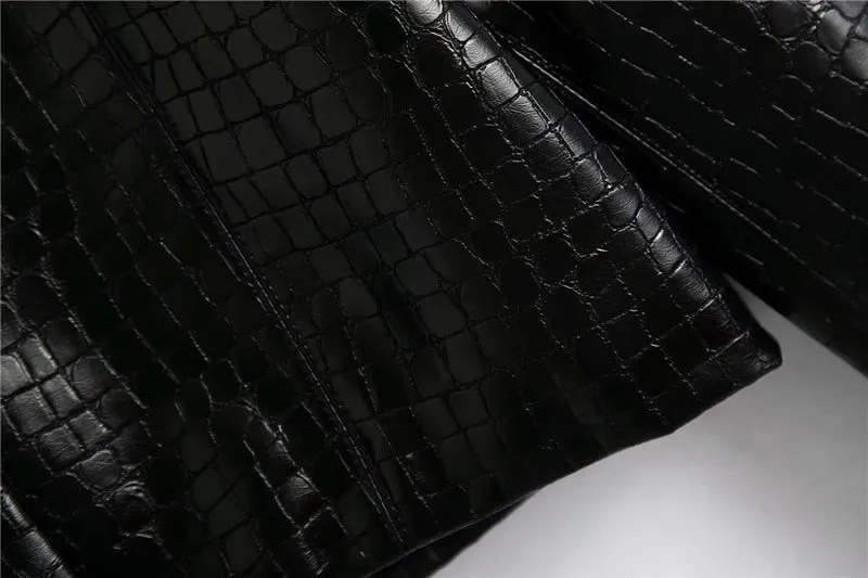 VEGAN CROCODILE LEATHER BLAZER