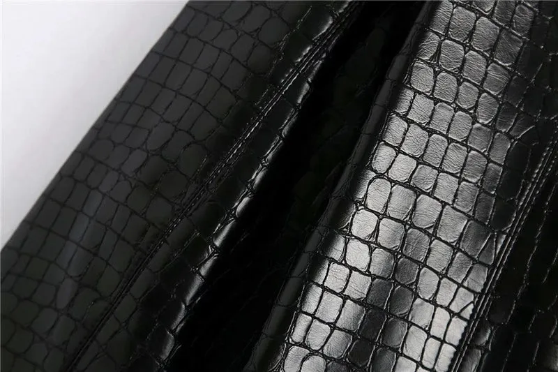 VEGAN CROCODILE LEATHER BLAZER
