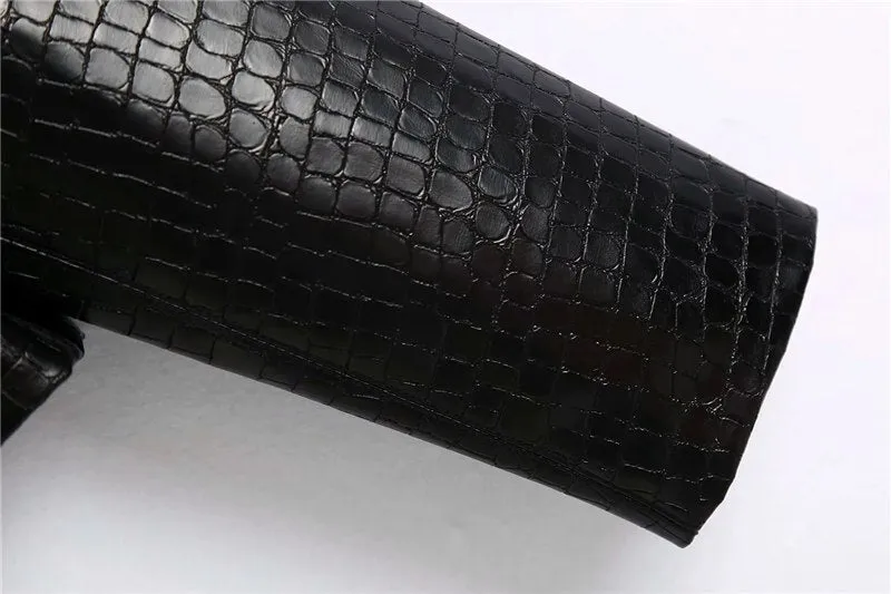VEGAN CROCODILE LEATHER BLAZER
