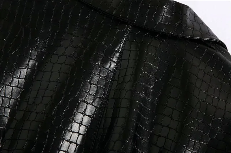 VEGAN CROCODILE LEATHER BLAZER
