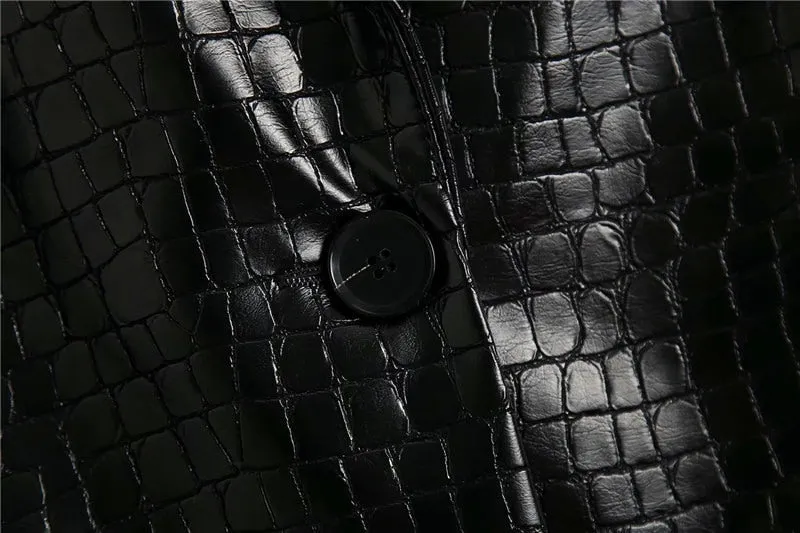 VEGAN CROCODILE LEATHER BLAZER