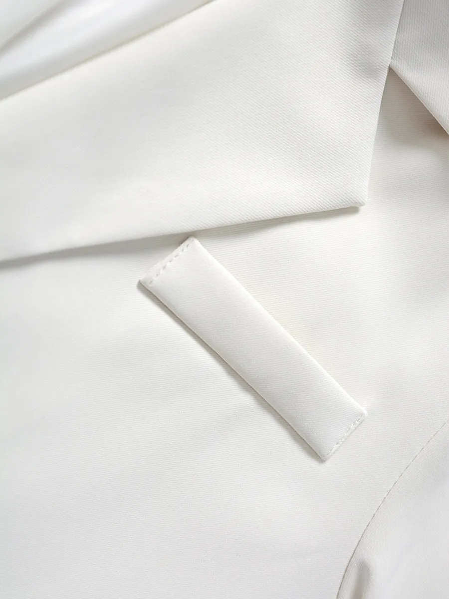 White Loose Casual Blazer