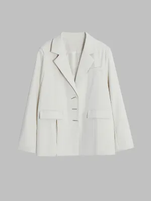 White Loose Casual Blazer