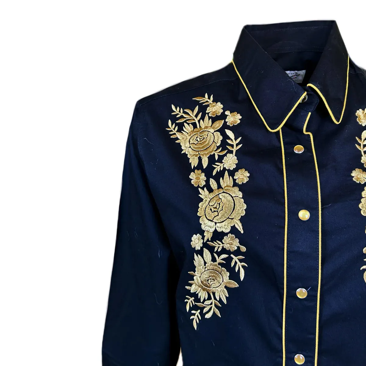 Women's Vintage Western Shirt Collection: Rockmount Gold Floral Bouquet